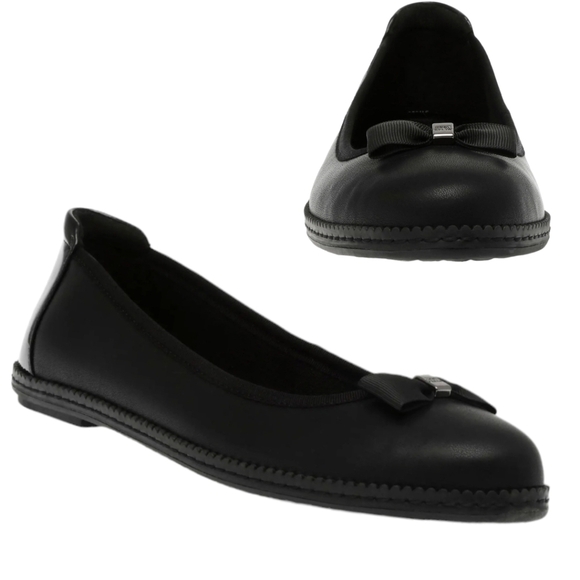 Anne Klein iFlex Black Ember Ballet Flats With Bow Size 9M - Picture 1 of 11
